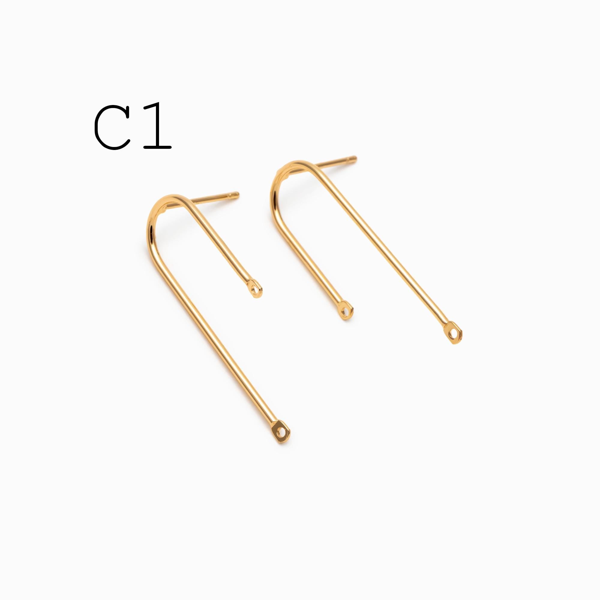 10pcs Gold/ Silver U-shaped Bar Stick Charms/ Earrings (GB-784)
